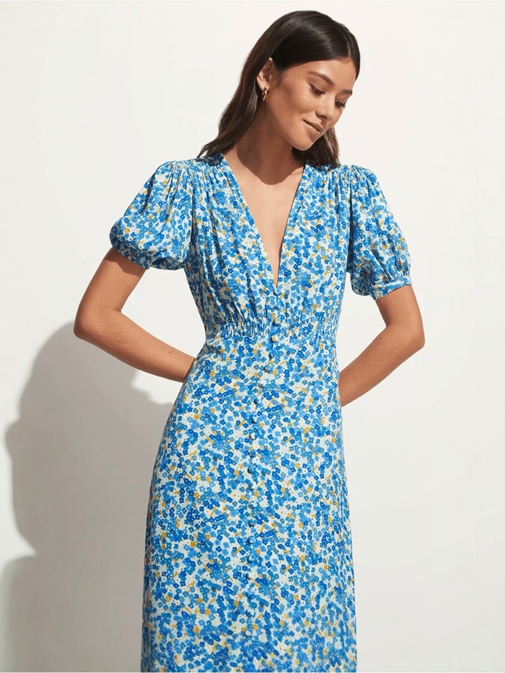 FAITHFULL THE BRAND • Bellavista Midi Dress in Lou Floral Print Blue - Picture 16 of 16